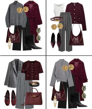 ✨ Elegantní podzim v odstínech vínové a šedé ✨ Klasika, která nikdy nezklame — kombinace hluboké vínové, šedé a černé...